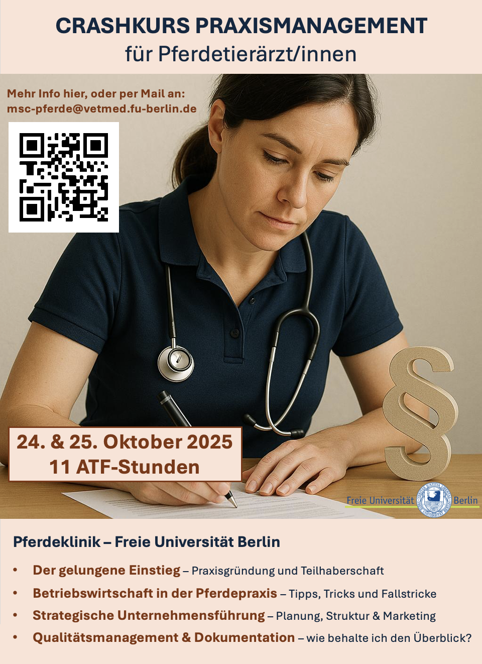 Werbeanzeige Praxismanagement FU Berlin